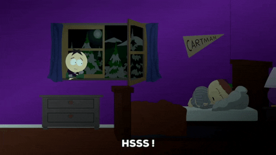 Butters Stotch Sneaking In Eric Cartman Bedroom GIF