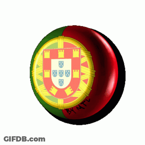 Button With Portuguese Flag And Coat Of Arms GIF