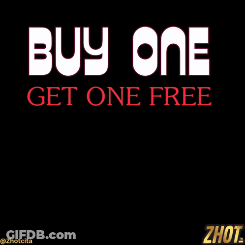 Buy One Get One Free Cartoon Poster GIF