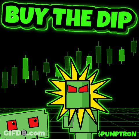 Buy The Dip Poster Green Letters GIF