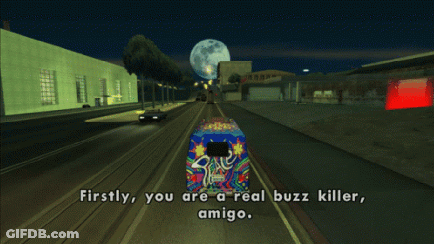 Buzz Kill Driving GTA Gameplay GIF