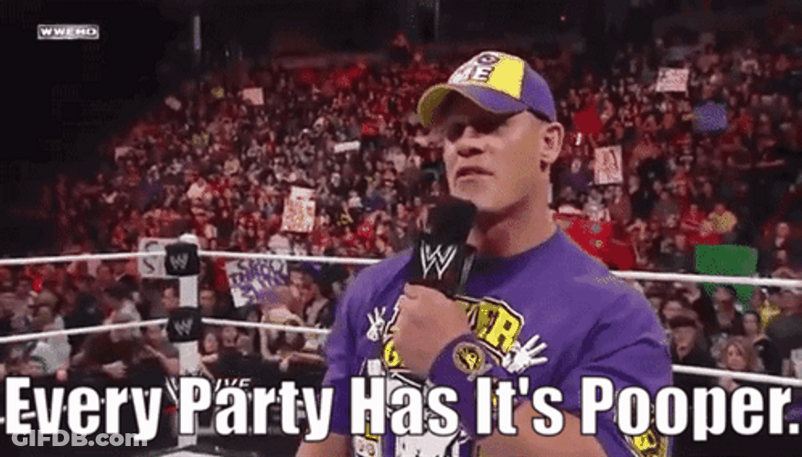 Buzz Kill John Cena Party Pooper GIF