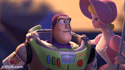 Buzz Lightyear And Bo Peep From Toy Story GIF