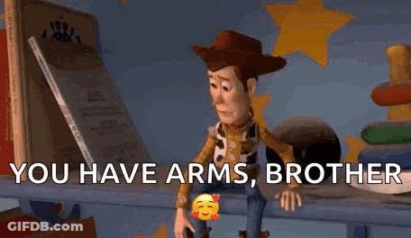 Buzz Lightyear And Woody Standing Together GIF