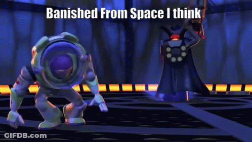 Buzz Lightyear Banished From Space GIF