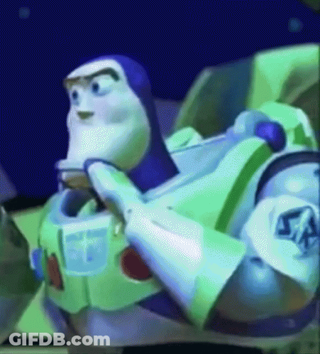 Buzz Lightyear Close Up Looking At Camera GIF