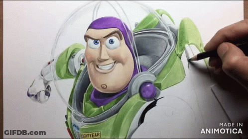 Buzz Lightyear Drawing In Animatica GIF