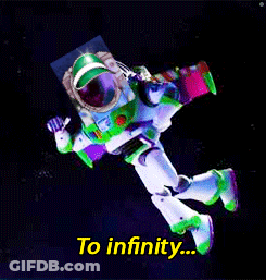 Buzz Lightyear Flying With Words And Beyond GIF