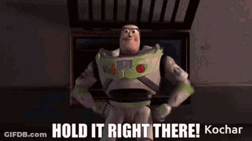 Buzz Lightyear From Toy Story Says Hold It Right There GIF
