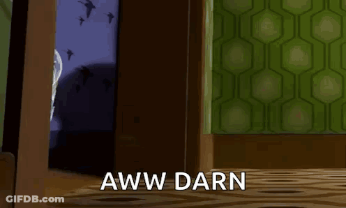 Buzz Lightyear Peeking From Door Saying Aww Darn GIF