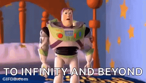 Buzz Lightyear Standing In Bedroom To Infinity And Beyond GIF