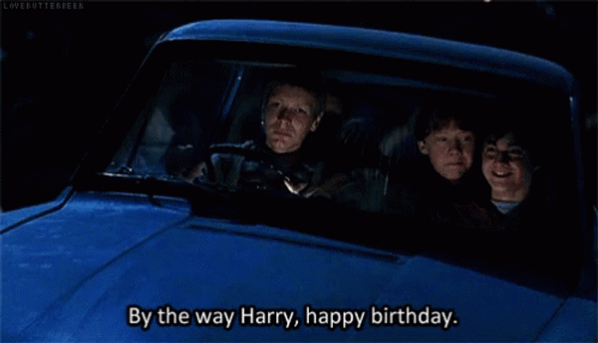 By The Way Happy Birthday Harry Potter Flying Car GIF