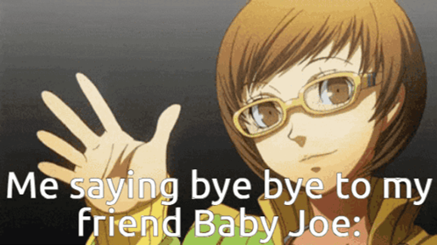 Bye Baby Joe Chie Satonaka Anime Waving GIF