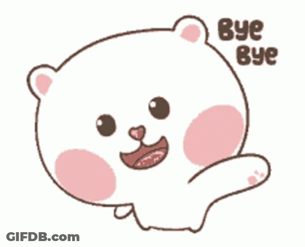 Bye Bye Bye Cute Puffy Bear Face Wave GIF