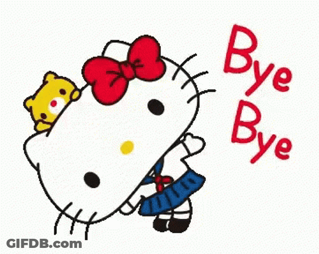 Bye Bye Bye Hello Kitty Wave GIF