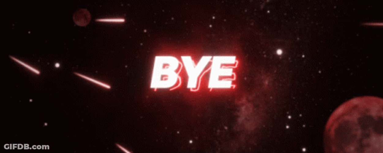 Bye Bye Bye Neon Sign Outer Space GIF