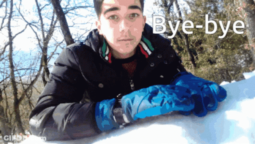 Bye Bye Bye Sliding Off Snow GIF