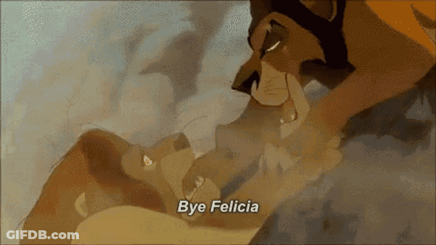 Bye Felicia Mufasa GIF