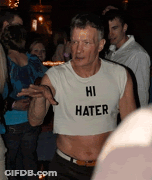 Bye Haters Hi Haters Crop Top GIF