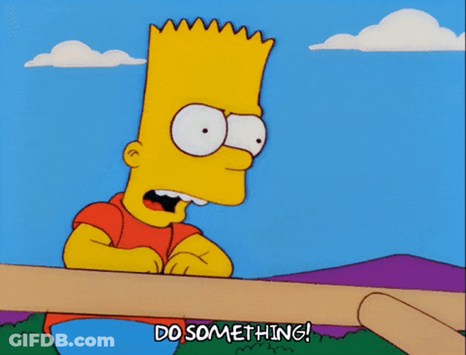 C'mon Do Something Bart Simpson GIF