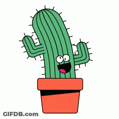 Cactus Head Bending Eyes Rolling GIF
