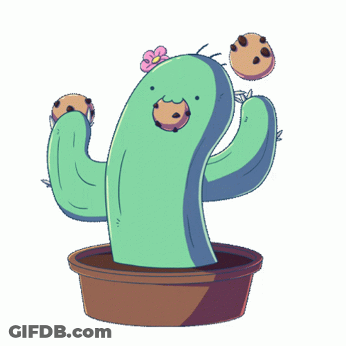 Cactus Joggling Cookie Chips GIF
