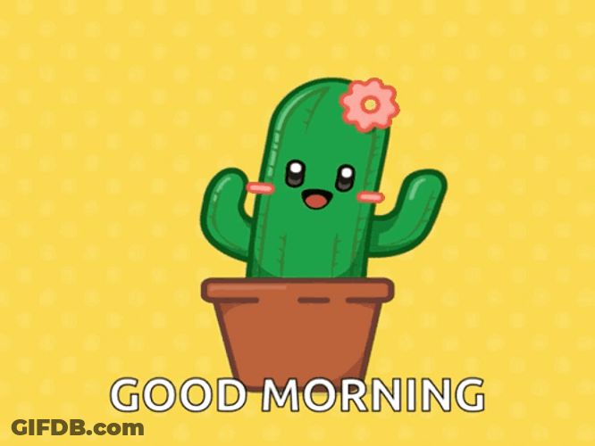 Cactus Saying Good Morning GIF