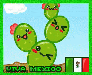 Cactus Saying Viva Mexico GIF