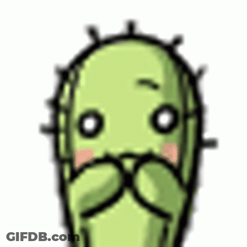 Cactus Snapping Heart Appear GIF