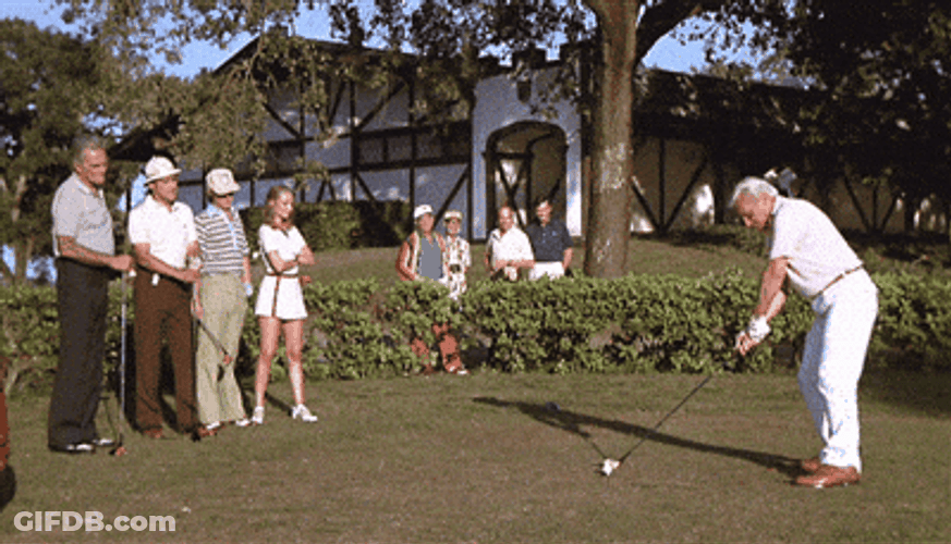 Caddy Shack Crowd Watching Man Playing Golf GIF