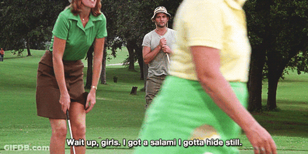 Caddy Shack Man Watching Women Leaving GIF