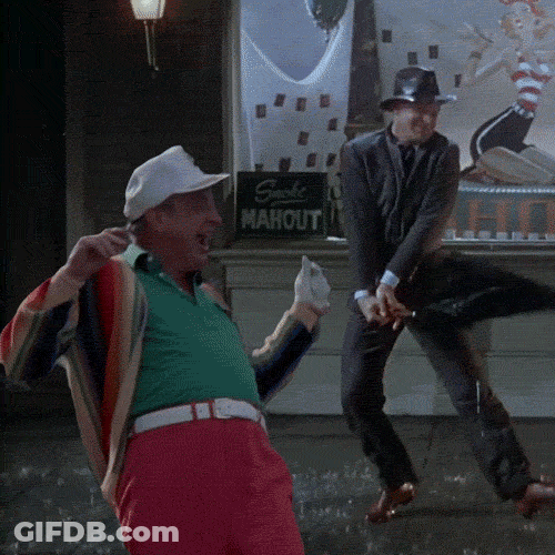 Caddy Shack Weird Men Dancing Together GIF