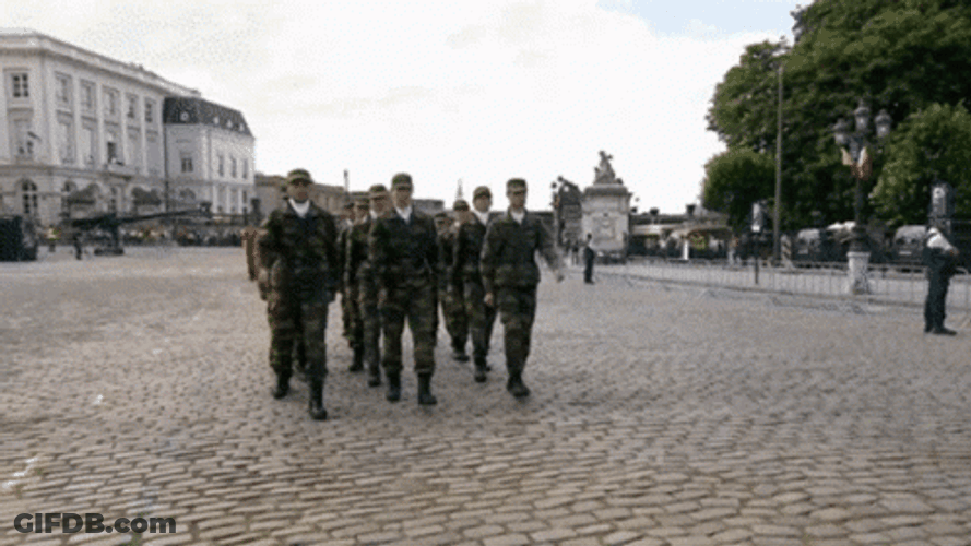 Cadet Messy March GIF