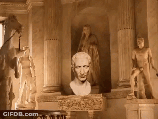 Caesar Head Statue GIF