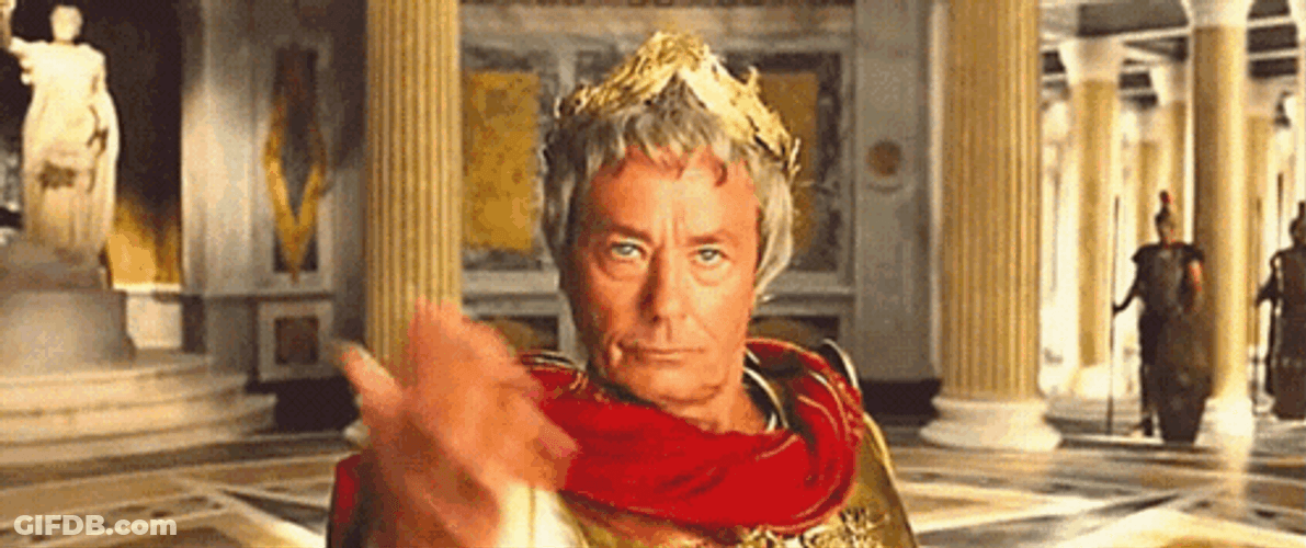 Caesar Raising Hand GIF