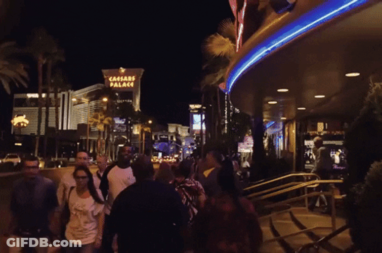 Caesars Palace Las Vegas  At Night GIF