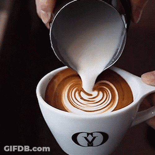 Cafe Latte Foam Art GIF