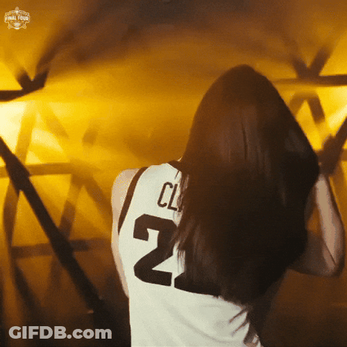 Caitlin Clark Hair Flip Turn GIF