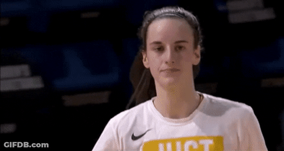 Caitlin Clark Hugging Teammate GIF