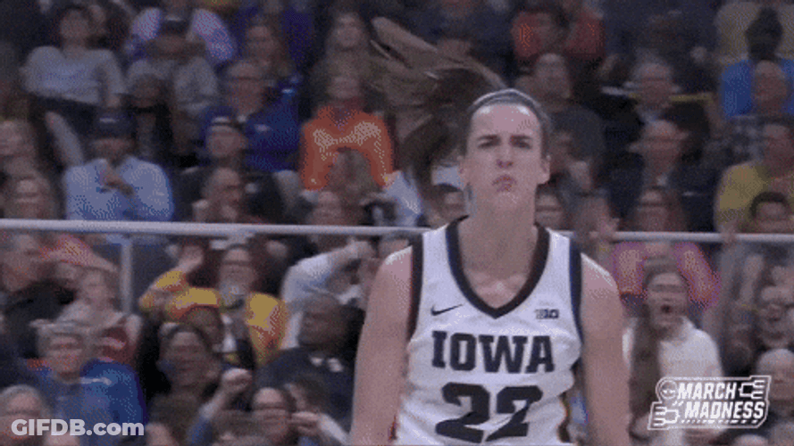 Caitlin Clark Intense Reaction Screaming GIF