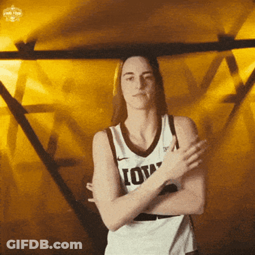 Caitlin Clark Iowa Shielding Face GIF