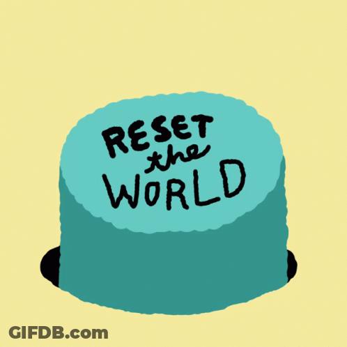 Cake Saying Reset The World GIF