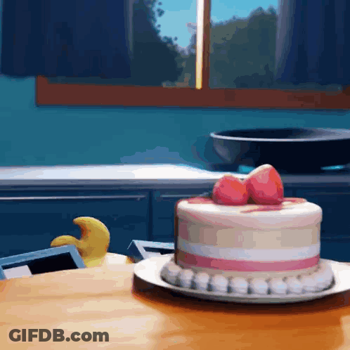 Cake With Strawberries GIF