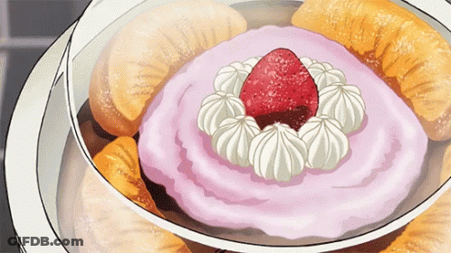 Cake With Whipped Cream And Strawberry GIF