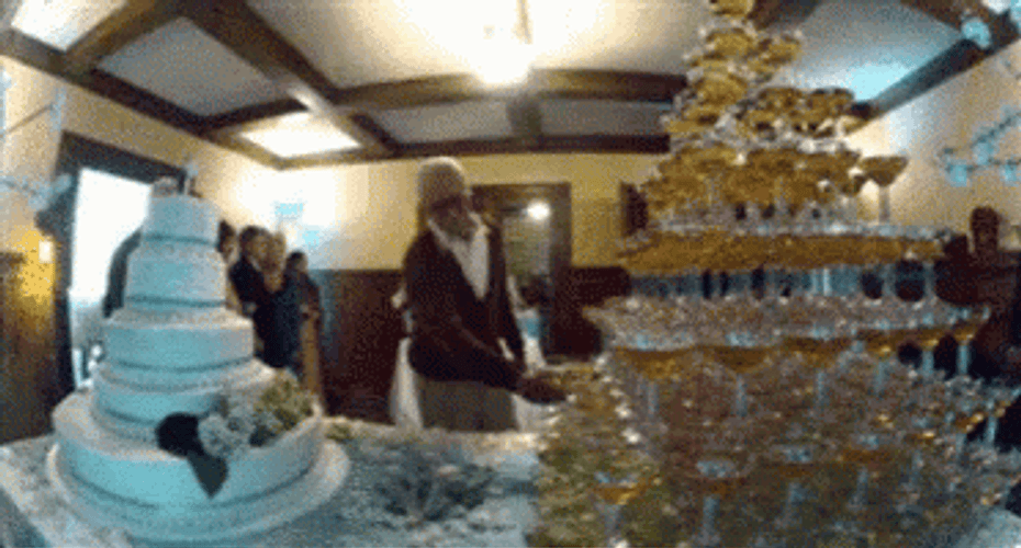 Cakes And Punch Reception Destroyed Funny Wedding GIF