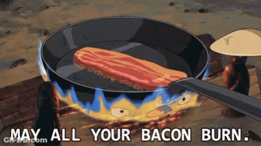 Calcifer Burns The Bacon GIF