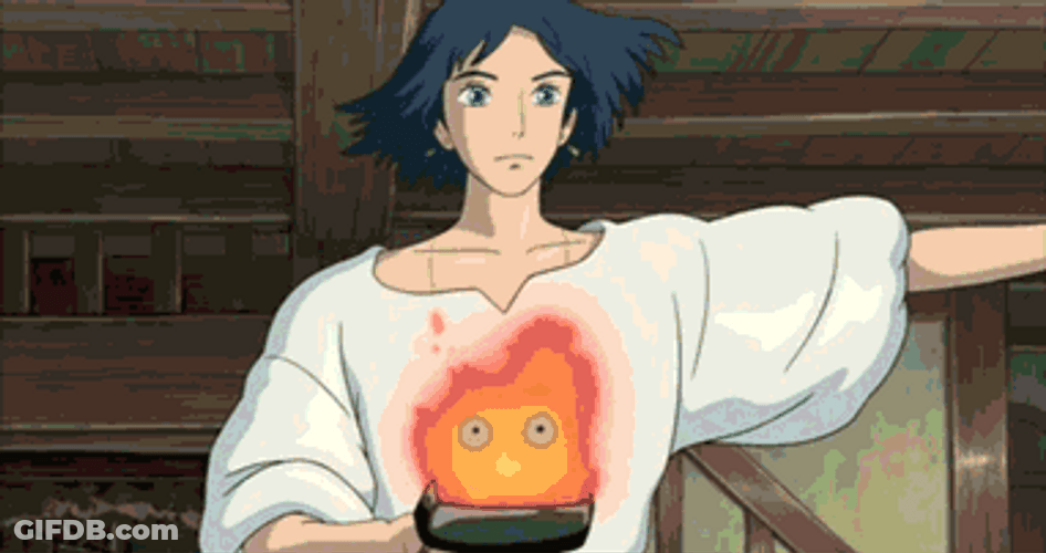 Calcifer Gets Big And Wild GIF