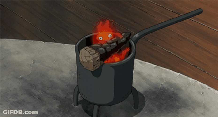 Calcifer Got A Bad Fall GIF