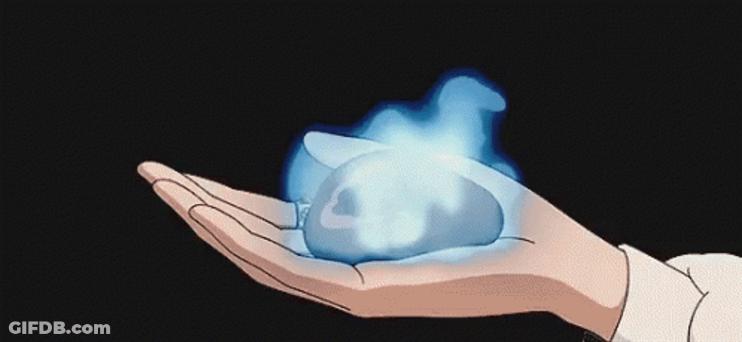 Calcifer In Blue Stone GIF