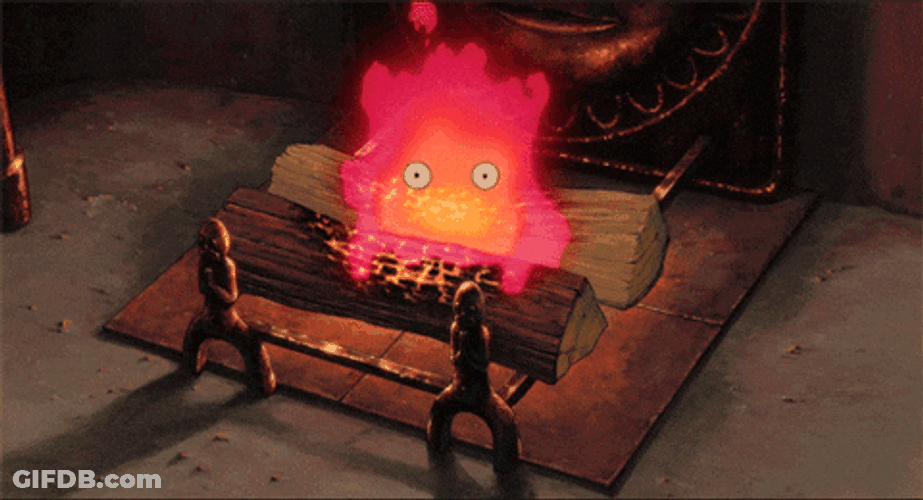 Calcifer Just Sitting Alone Upset GIF